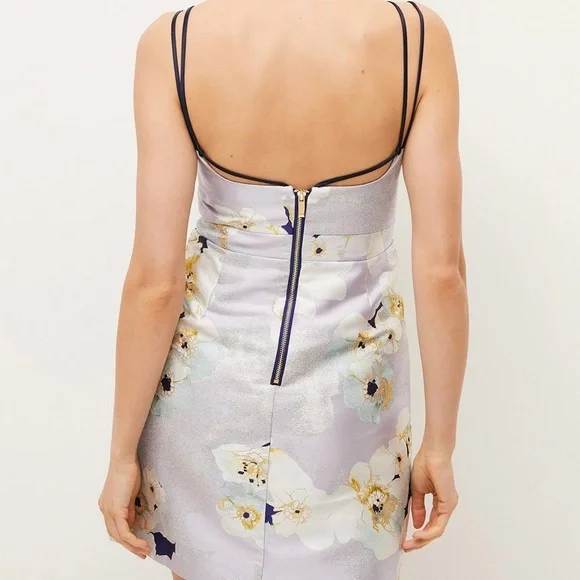 NWT Karen Millen Floral Strappy A Line Woven Mini Dress - Picture 4 of 6